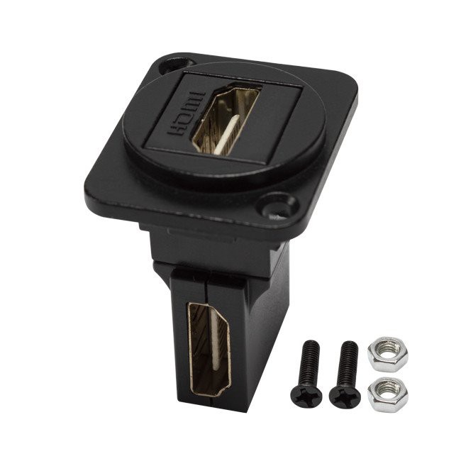 Right Angle HDMI Panel Mount Adapter Female To Female Converter