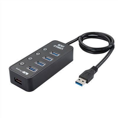 4 Ports USB3.0 HUB with 1 USB Charging Port and DC Port