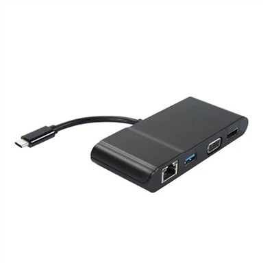 USB C To HDMI VGA USB A and RJ45 Multiport Adapter