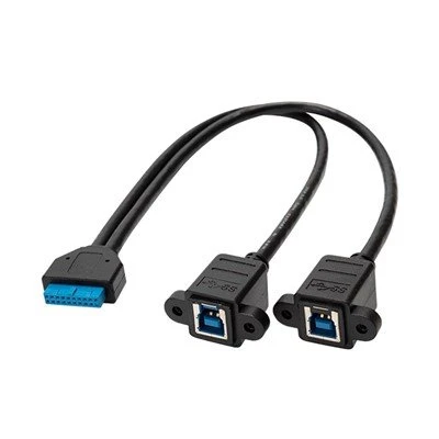 USB3.0 20 Pin Header Female To 2 Micro-B Male Cable