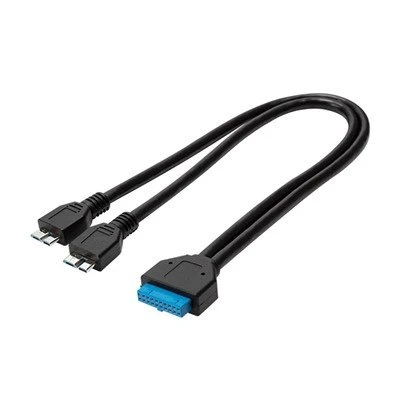 USB3.0 20 Pin Header Female To 2 X Micro-B Male Cable