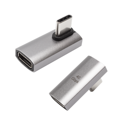 40Gbps USB C Male To Female Left 90 Degree Adapter