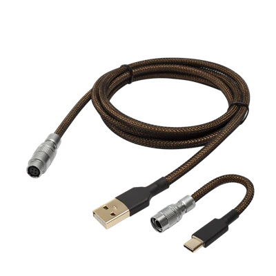 CUSTOMIZATIONS USB C YC8 Cable, Customized Gaming Mechanical Keyboard Cable, With Detachable Metal Aviator Connector