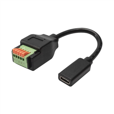 USB Type-C Socket To Terminal Block Adapter Cable With Push Button