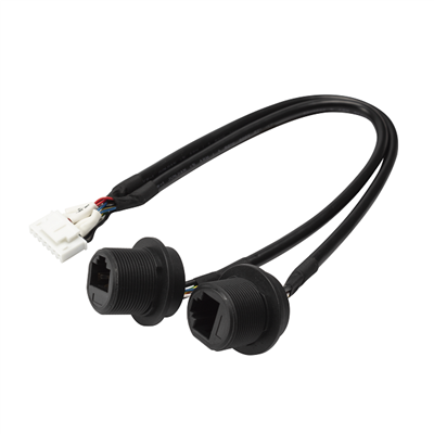 Waterproof Dual RJ45 Ethernet Female To USB Housing Terminal End Adapter Cable