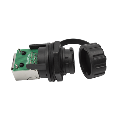 Waterproof Industrial RDP Series 180°RJ48 10P10C Female IP67 Connector Adapter For Outdoor Bridge