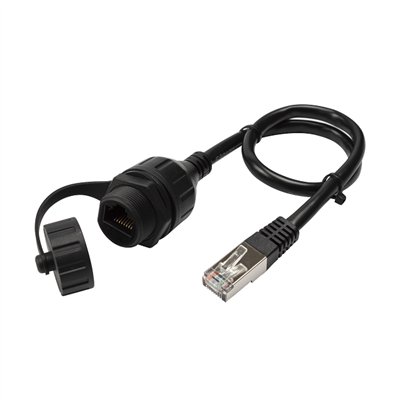 Waterproof RJ45 8P8C Male To Female Ethernet Extender Panel Mount Cable